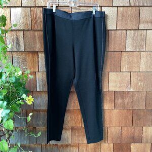 NWT Eileen Fisher Black Elastic Waist Ponte Knit Leggings in Women's Large